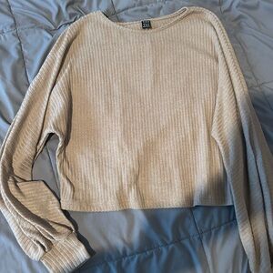 SHEIN Cozy Cream Ribbed Sweater